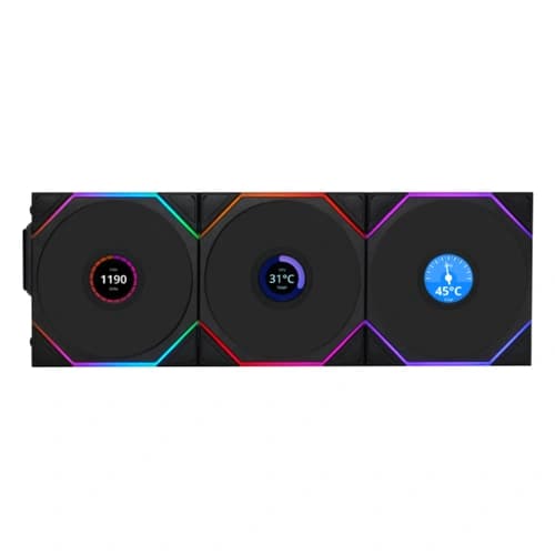 Lian Li UNI Fan TL Wireless 120 LCD Reverse Blade ARGB Cabinet Fan (Triple Pack)